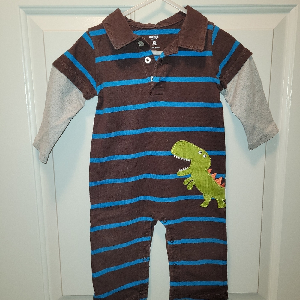 Carter's Boy's Dinosaur Onsie Coveralls 18M